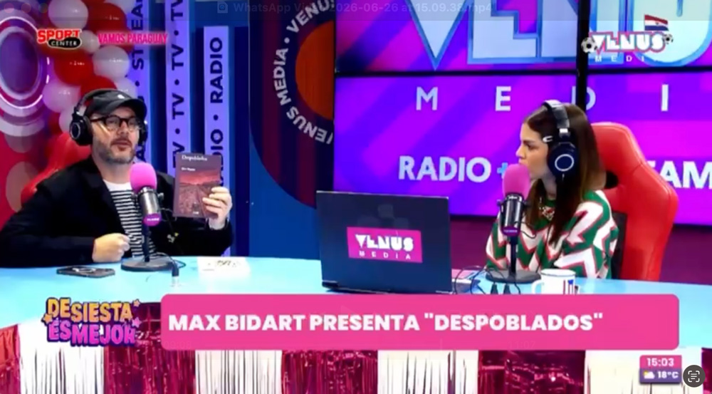 Max Bidart presentó "Despoblados" en Venus Media junto a Jessica Pirez en Paraguay