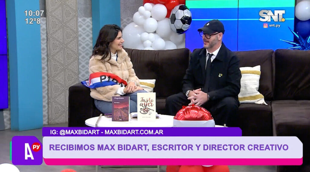 "Despoblados" llegó a SNT: Max Bidart presentó su nuevo libro en Arriba Paraguay